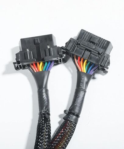 YAKEFLY 1FT Thick Wire Underdash Splitter Cable,OBDII 16 Pin Splitter Extension,16pins Male 1 to 2 Female Splitter Y Cable 20awg Thick Wire Underdash Splitter Cable,Fits for Most Cars in Saudi Arabia