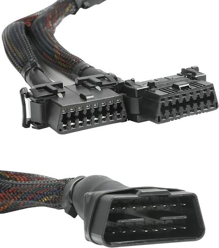 YAKEFLY 1FT Thick Wire Underdash Splitter Cable,OBDII 16 Pin Splitter Extension,16pins Male 1 to 2 Female Splitter Y Cable 20awg Thick Wire Underdash Splitter Cable,Fits for Most Cars in Saudi Arabia