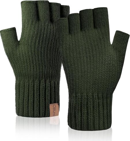 Winter Fingerless Gloves for Men Women,Warm Knitted Half Finger Gloves Driving Working Biking for Cold Weather in Kuwait