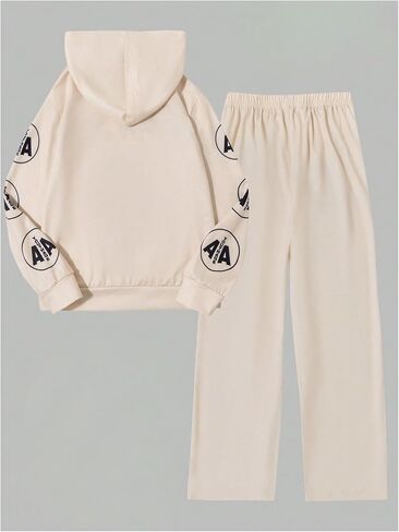 SOLY HUX Girl's Sweatsuits 2 Piece Outfits Letter Graphic Long Sleeve Hoodies Tops and Sweatpants Set in Saudi Arabia