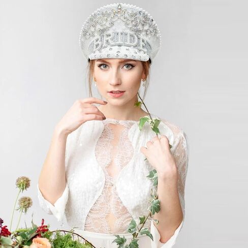 Ulrica Bride Hats with Rhinestone,Disco Hat for Bachelorette Party Decorations,Sparkle Cowboy Cowgirl Hat for Adult Women (C) in Saudi Arabia