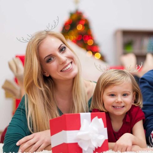 ANGLESJELL 2PCS Christmas Headbands for Women Girls Winter Holiday Snowflake Hairbands Festive MERRY CHRISTMAS Hair Hoop Costume Hair Accessory Gifts (2PCS Antler) in Saudi Arabia