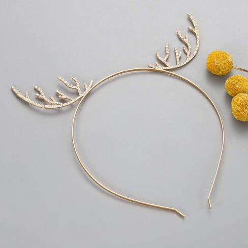 ANGLESJELL 2PCS Christmas Headbands for Women Girls Winter Holiday Snowflake Hairbands Festive MERRY CHRISTMAS Hair Hoop Costume Hair Accessory Gifts (2PCS Antler) in Saudi Arabia