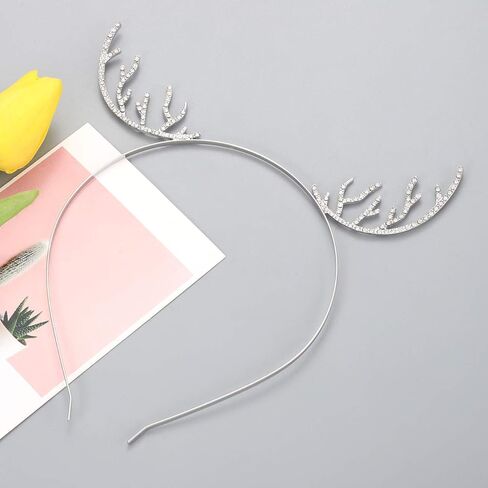 ANGLESJELL 2PCS Christmas Headbands for Women Girls Winter Holiday Snowflake Hairbands Festive MERRY CHRISTMAS Hair Hoop Costume Hair Accessory Gifts (2PCS Antler) in Saudi Arabia