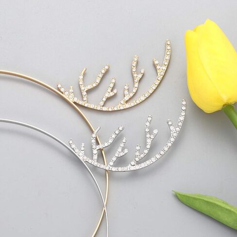 ANGLESJELL 2PCS Christmas Headbands for Women Girls Winter Holiday Snowflake Hairbands Festive MERRY CHRISTMAS Hair Hoop Costume Hair Accessory Gifts (2PCS Antler) in Saudi Arabia