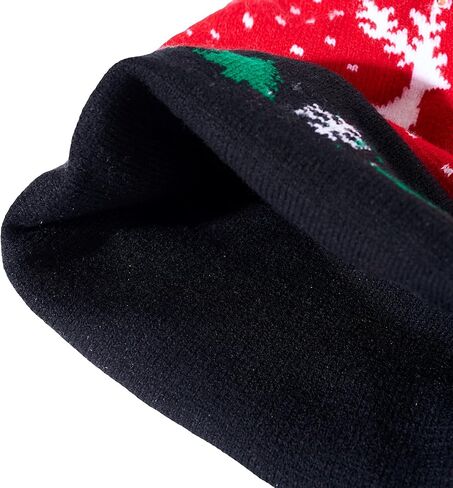 Christmas Light LED Beanie Hat for Adults Warm Knitted Cap with 3 Colorful LEDs Unisex Winter Beanie in Saudi Arabia