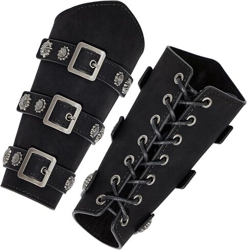Leather Gauntlet Wristband Medieval Bracers 1 Pair Viking Wrist Retro Renaissance Guards Vintage Costumes Accessories in Kuwait