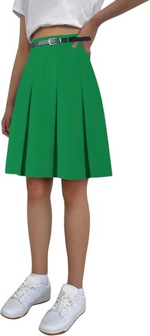 Cromoncent Girls Women's High Waist A-Line Long Pleated Skirts, 6 Years - US 4XL in Kuwait