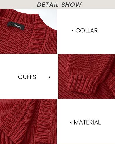 dowerme Women's Oversized Cardigan Casual Long Sleeve Open Front Drop Shoulder Cute Fall Sweaters Chunky Knit Outerwear in Kuwait