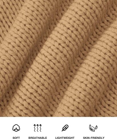 سترة نسائية كبيرة الحجم من Dowerme كاجوال بأكمام طويلة مفتوحة من الأمام وكتف منسدل وسترات خريفية لطيفة ملابس خارجية منسوجة مكتنزة in Kuwait