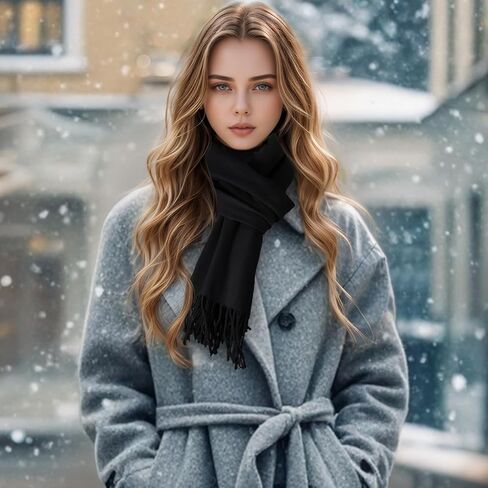 Winter Scarf Cashmere Scarf for Women, Pashmina Shawls Wraps for Evening Dresses Long Large Warm Soft Scarves in Kuwait