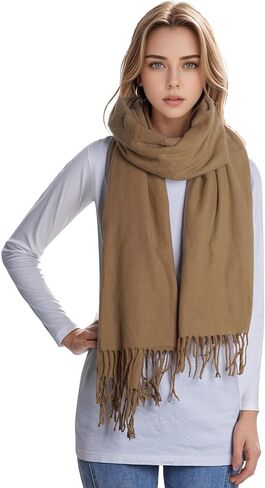 Winter Scarf Cashmere Scarf for Women, Pashmina Shawls Wraps for Evening Dresses Long Large Warm Soft Scarves in Kuwait