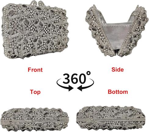 HUANG ZHUANG Bling Elegant Crystal Clutch Purse Luxury Rhinestone Evening Bag Prom Women Party Wedding Handbag in Saudi Arabia