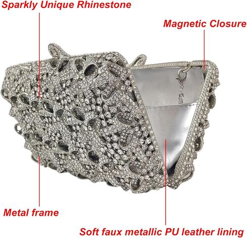 HUANG ZHUANG Bling Elegant Crystal Clutch Purse Luxury Rhinestone Evening Bag Prom Women Party Wedding Handbag in Saudi Arabia