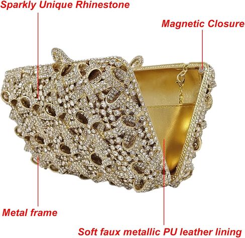 HUANG ZHUANG Bling Elegant Crystal Clutch Purse Luxury Rhinestone Evening Bag Prom Women Party Wedding Handbag in Saudi Arabia