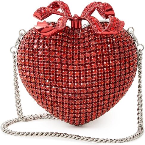 Self Portrait Women's Red Crystal Heart Clutch in Kuwait