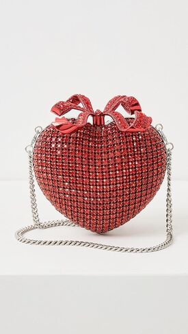Self Portrait Women's Red Crystal Heart Clutch in Kuwait
