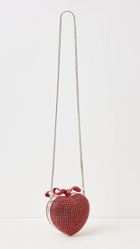Self Portrait Women's Red Crystal Heart Clutch in Kuwait