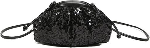 MINGSEECESS Women Fashion Cloud-Shaped Dumpling Bag Metallic Ruched Crossbody Cell Phone Bag Clutch Shoulder Handbag in Saudi Arabia