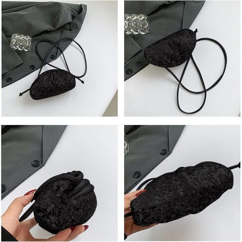 MINGSEECESS Women Fashion Cloud-Shaped Dumpling Bag Metallic Ruched Crossbody Cell Phone Bag Clutch Shoulder Handbag in Saudi Arabia
