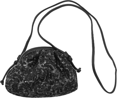 MINGSEECESS Women Fashion Cloud-Shaped Dumpling Bag Metallic Ruched Crossbody Cell Phone Bag Clutch Shoulder Handbag in Saudi Arabia