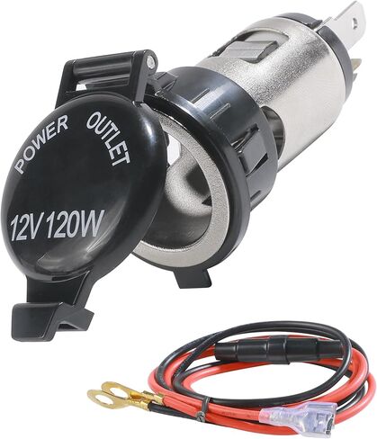 Cigarette Lighter Socket,Car Accessories 12V Cigarette Lighter Socket with Waterproof Cover & Extension Cable,Universal Car Cigarette Lighter Socket for Automotive Truck Boat Motorcycle (1PCS) in Kuwait