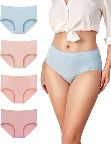 Cotton Women's Underwear Breathable Full Briefs Soft Panties Comfort Underpants Ladies Panties 4 Pack in Saudi Arabia
