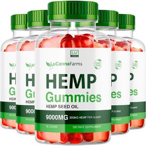 (5 Pack) LuCanna Farms Hemp Gummies, LuCana Farms with Natural Hemp 9000MG, LuCana Farms Gummies Strawberry, LuCana Farms G, Lu LuCana Farms, 300MG Per Gummy for 5 Months in Kuwait