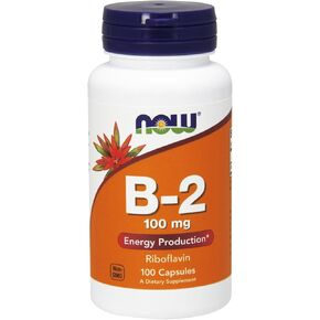NOW Vitamin B-2 (riboflavin) 100mg, 100 Capsules (Pack of 3)