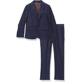 Isaac Mizrahi Boys' Slim-fit Herringbone Texture 2 Piece Suit