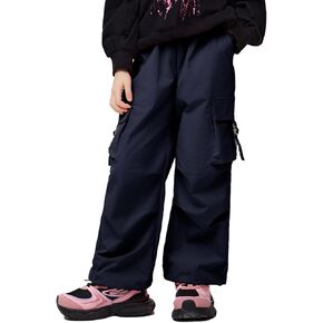Girls Cargo Pants Trousers with Pockets Wide Leg Dance Streetwear Joggers 5-14 Years