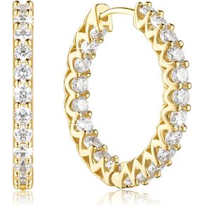 Gold Hoop Earrings 14K Gold Earrings Hoops Small Gold Huggie Earrings Dual-design Diamond Hoop Earrings 25mm
