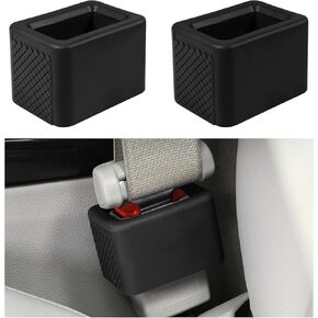 2 PCS Seat Belt Buckle Holder, Silicone Seatbelt Buckle Booster for Easy Access, Seat Belt Buckle Fixer Makes Receptacle Stand Upright and Stable for Kids, Car Accessories (Pink)