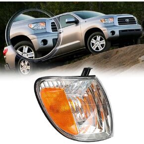 1PC Replacement Headlight Chrome Trim Corner Turn Signal Lights Compatible With 2005-2007 Toyota Tundra, Fits 2005-2007 Toyota Sequoia, Front Passenger Side TO2531147 (Right)