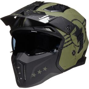 ILM Open Face Motorcycle 3/4 Half Helmet for Men and Women, Vintage Retro Helmet with Visor for Moped ATV Cruiser Scooter DOT Model Z302(Matte Black,Large)