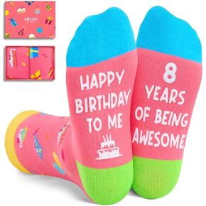 Zmart Gifts for 8 Year Old Girls Boys, 8th Birthday Gifts, Gifts for Boys Girls age 8, Crazy Silly Funny Socks for Kids, Kids Novelty Socks