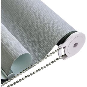 100% Blackout Window Roller Shades, Striped Jacquard Blinds with Thermal Insulated, Roll up and Down Shades, Easy Installation for Home and Office(47 x 72 inches, Grey)