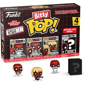 Funko Bitty POP! Deadpool - Bathtime, 4-Pack and A Surprise Mystery Mini Figure - 0.9 Inch (2.2 Cm) Collectable - Stackable Display Shelf Included - Gift Idea - Party Bags Stocking - Cake Topper