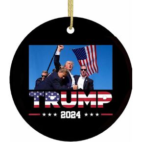 ترامب اغتيال قبضة مضخة مكافحة ترامب نجا من طلقة عيد الميلاد زخرفة، لقد فاتتك أقوى ترامب 2024 الأذن واقية من الرصاص بنسلفانيا رالي اطلاق النار الناجين قوية شجرة عيد الميلاد زخرفة هدية in Kuwait