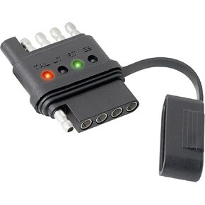 Oyviny 5 Pin Flat Trailer Wiring Tester for Turn Signal/Brake/Tail Lights Trouble Shooter, Two-Sided Design 5 Way Trailer Light Wire Circuit Tester with Bright LED Indicators (Color:Black)