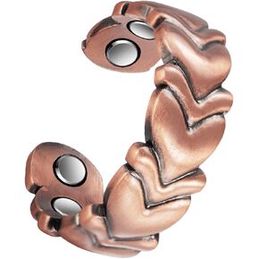 Copper Magnetic Ring for Women, Lymphatic Drainage Adjustable Ring, 3500 Gauss Magnet (Type-I)