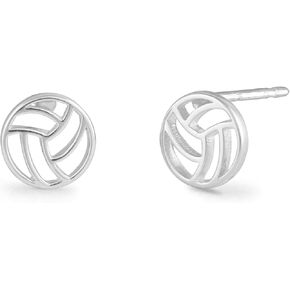 Boma Jewelry Sterling Volleyball Sport Stud Earrings