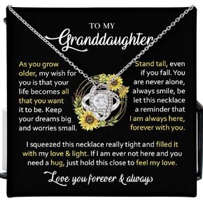 To My Granddaughter Necklace, Love Knot Necklace For Granddaughter, Gifts For Granddaughter, Granddaughter Gifts From Grandma, Birhday Christmas Gift To Granddaughter From Grandma Or Grandpa