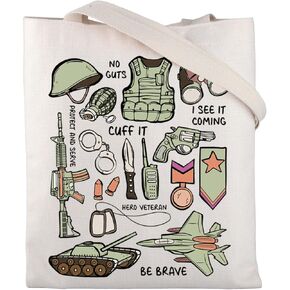 Army Tote Bag Army Gifts Military Dad Mom Gifts Military Wife Gifts Deployment Gifts for Soldier Military Canvas Tote Bag