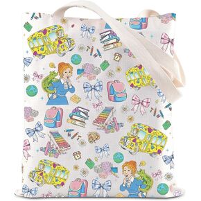 KUIYAI Magic Bus Inspired Tote Bag Teacher Appreciation Gift Magic School Gift Ms Frizzle Teacher Gift Coquette Bus Gift