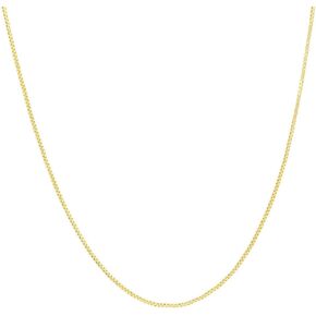 PORI JEWELERS 14K Gold Box Chain Necklace - Available in Yellow, White, or Rose Gold - 0.5MM - 1MM Thick