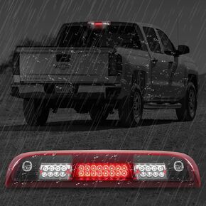 High Mount 3rd Stop Light For 2014-2018 Chevy Silverado/GMC Sierra 1500 2500HD 3500HD Third Center Cargo Reverse Rear LED Brake Light Bar Taillight (Red)