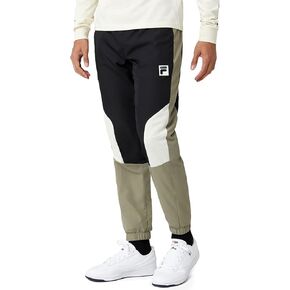 Fila Men's Cyril Track Pant, Black/Vetiver/Turtledove, Large
