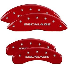 MGP Caliper Covers - Brake Caliper Covers 2021-2023 Cadillac Escalade 2023 Escalade ESV - Front and Rear Set - Red