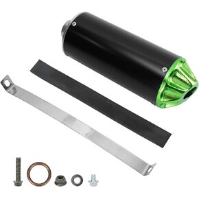RUTU 28mm 1.1 inch Motorcycle Exhaust Muffler Silencer Pipe Assembly kit for CRF50 XR50 KLX Coolster SSR Thumpstar Lifan 50cc 70cc 90cc 110cc 125cc Chinese Pit Trail Dirt Mini Bike Motocross Green